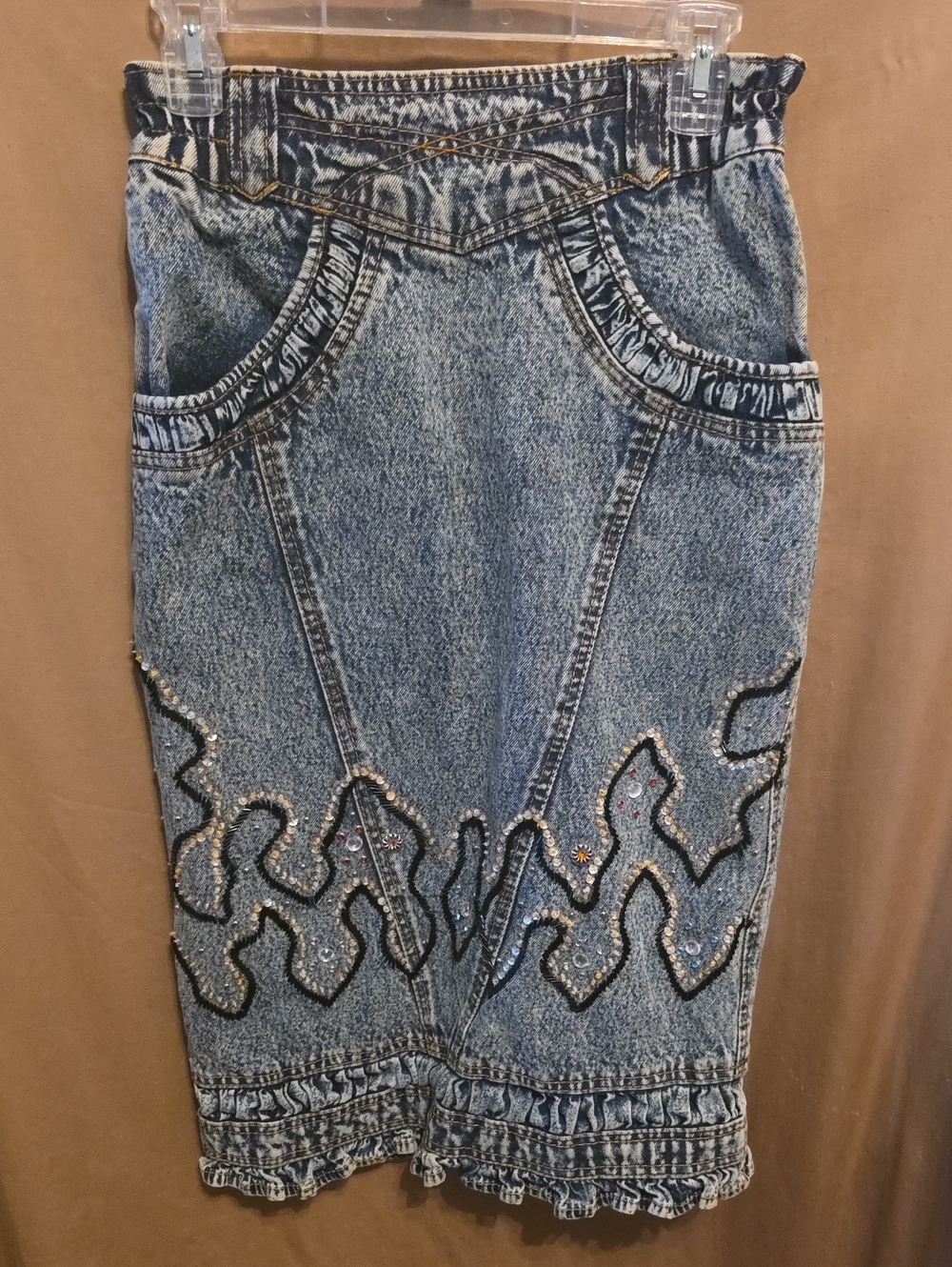 Ladies' Vintage Jean Skirt Embellished M